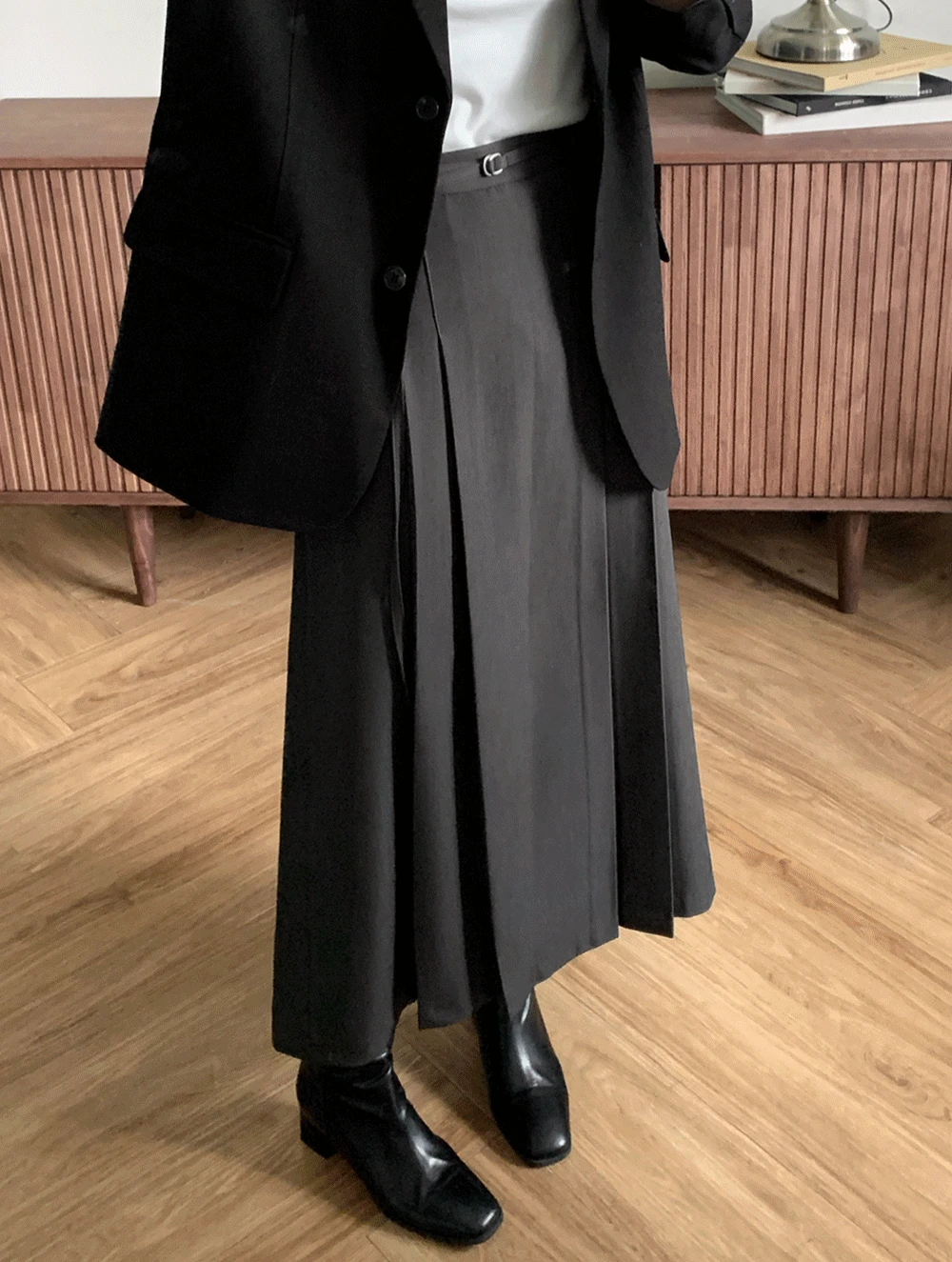 마엘 벨티드 롱 스커트<font style="font-size:0px