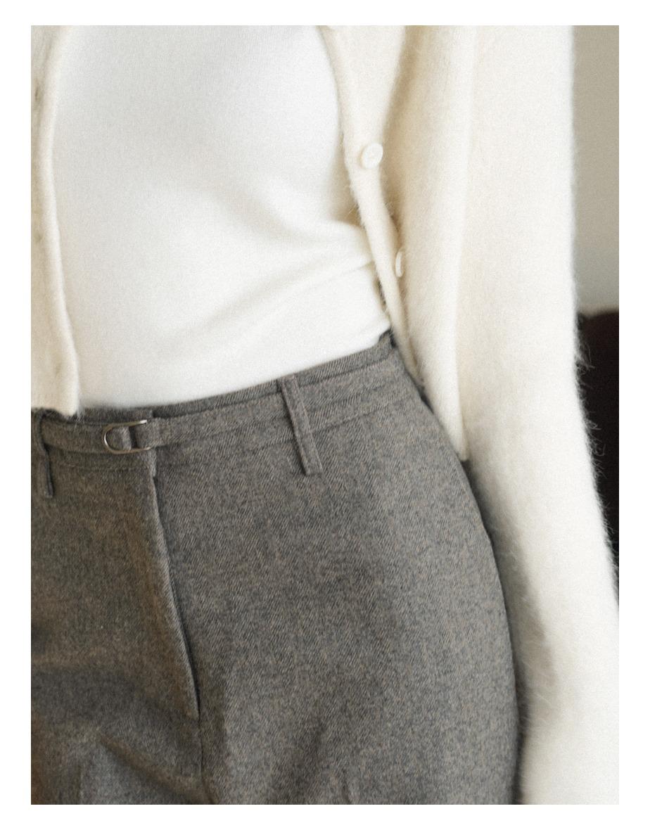 [10일소요] [Belt_set] 허쉬 울 슬랙스 [모카그레이]