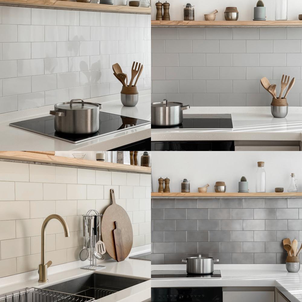 메탈 접착식 데코타일 주방 붙이는 벽타일 셀프시공