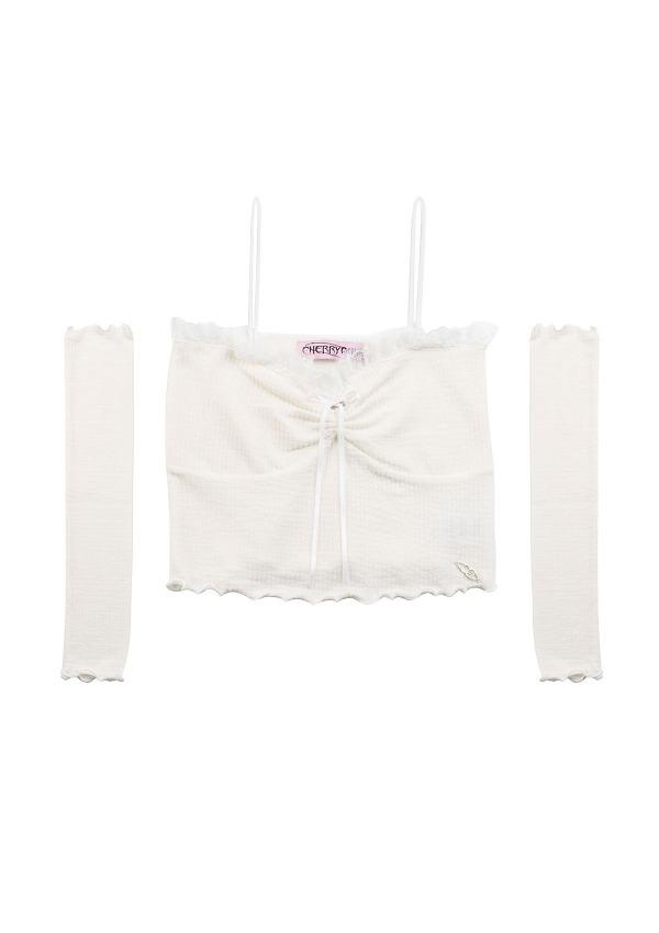 lace top warmer set - ivory