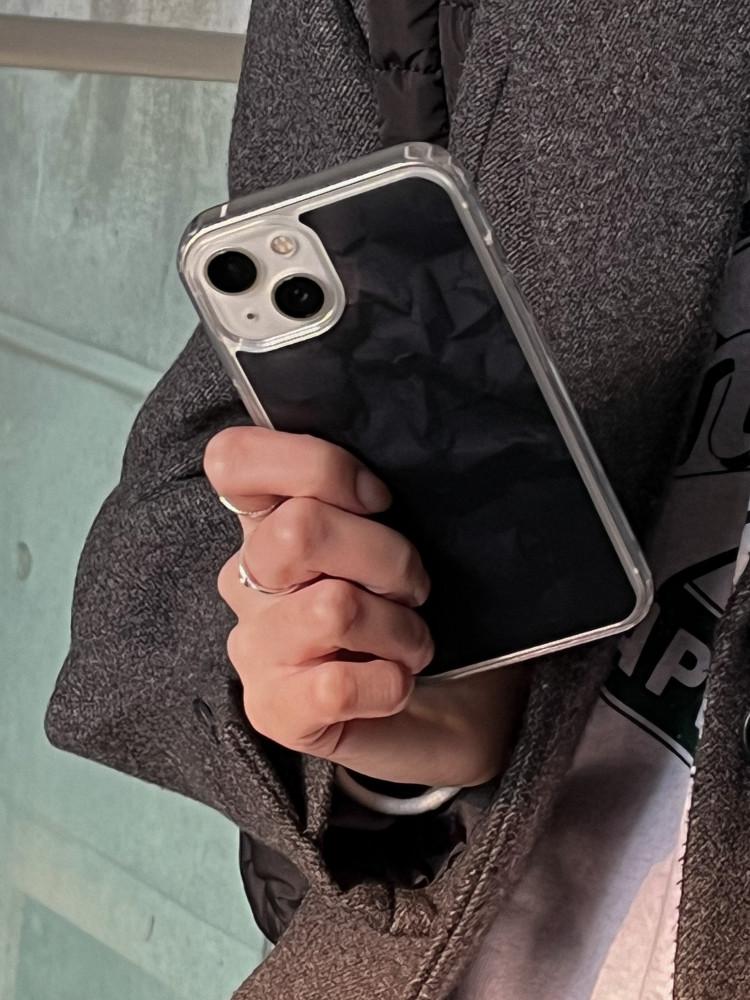 마머데이ㅣblack crumpled paper 젤리하드케이스