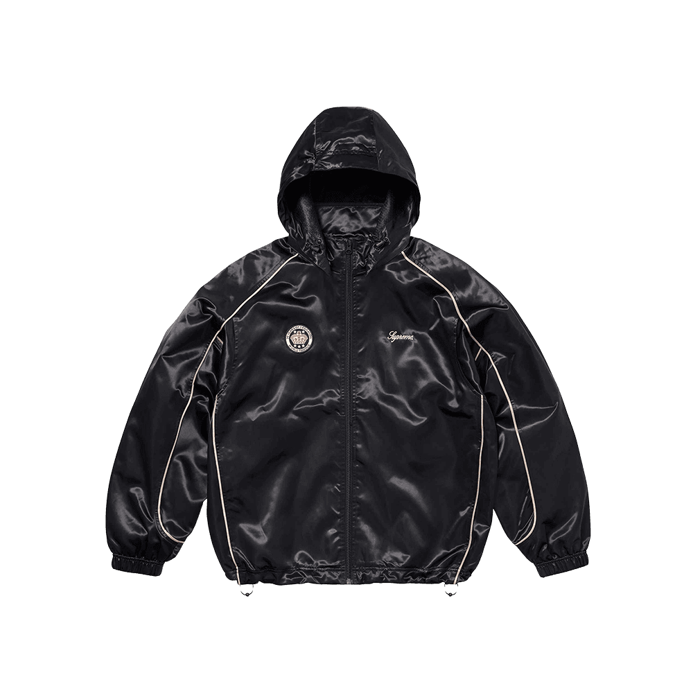 슈프림 사틴 후드 트랙 재킷 블랙 (24SS)