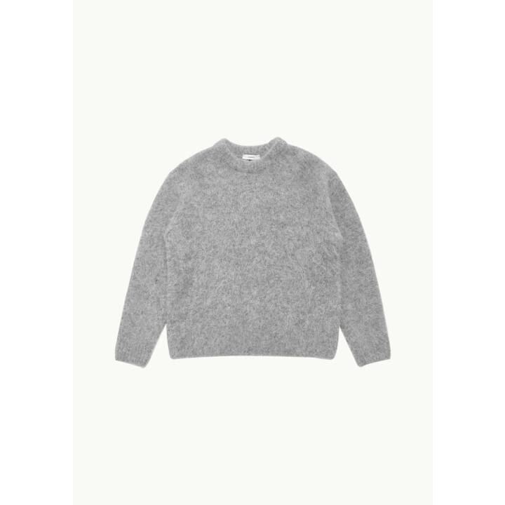 아모멘토 남성 알파카 라운드넥 풀오버 (AM23FWM02KN CHARCOAL) 차콜