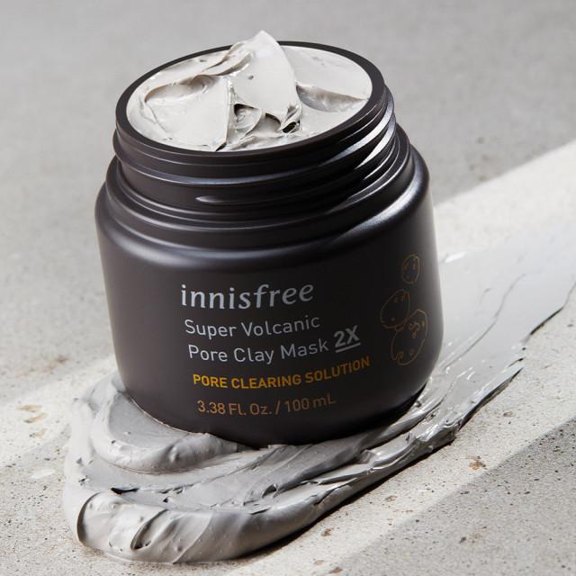 이니스프리 수퍼 화산송이 모공 마스크 2X 100mL (모공팩, 마스크팩, 클레이, 피지, 블랙헤드, 각질) : 이니스프리
