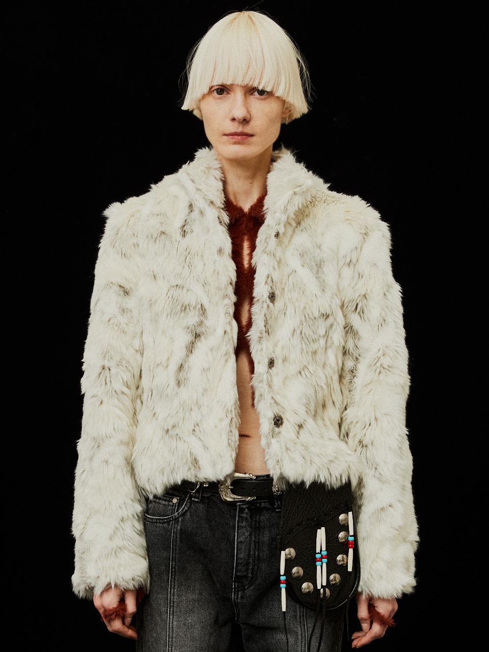 SHAGGY FAUX FUR JACKET_IVORY