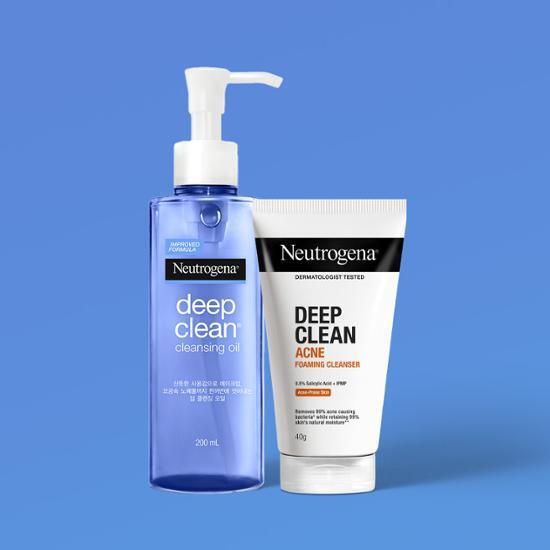 [모공세정/단독기획] 뉴트로지나 딥클린 클렌징 오일 200ml 기획 (+아크네폼40g)