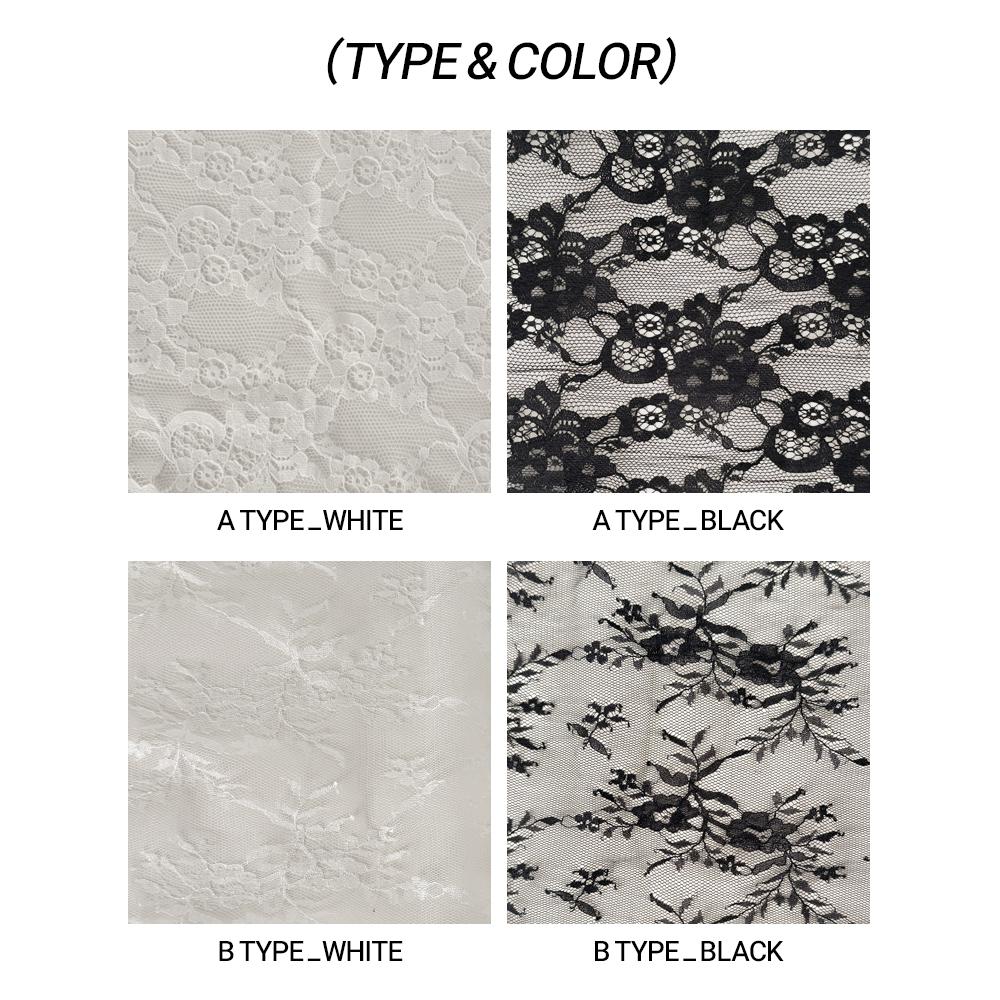 블루씨티 [2type] 투패턴 레이스 플라워 망사 헤어 두건 스카프 2color