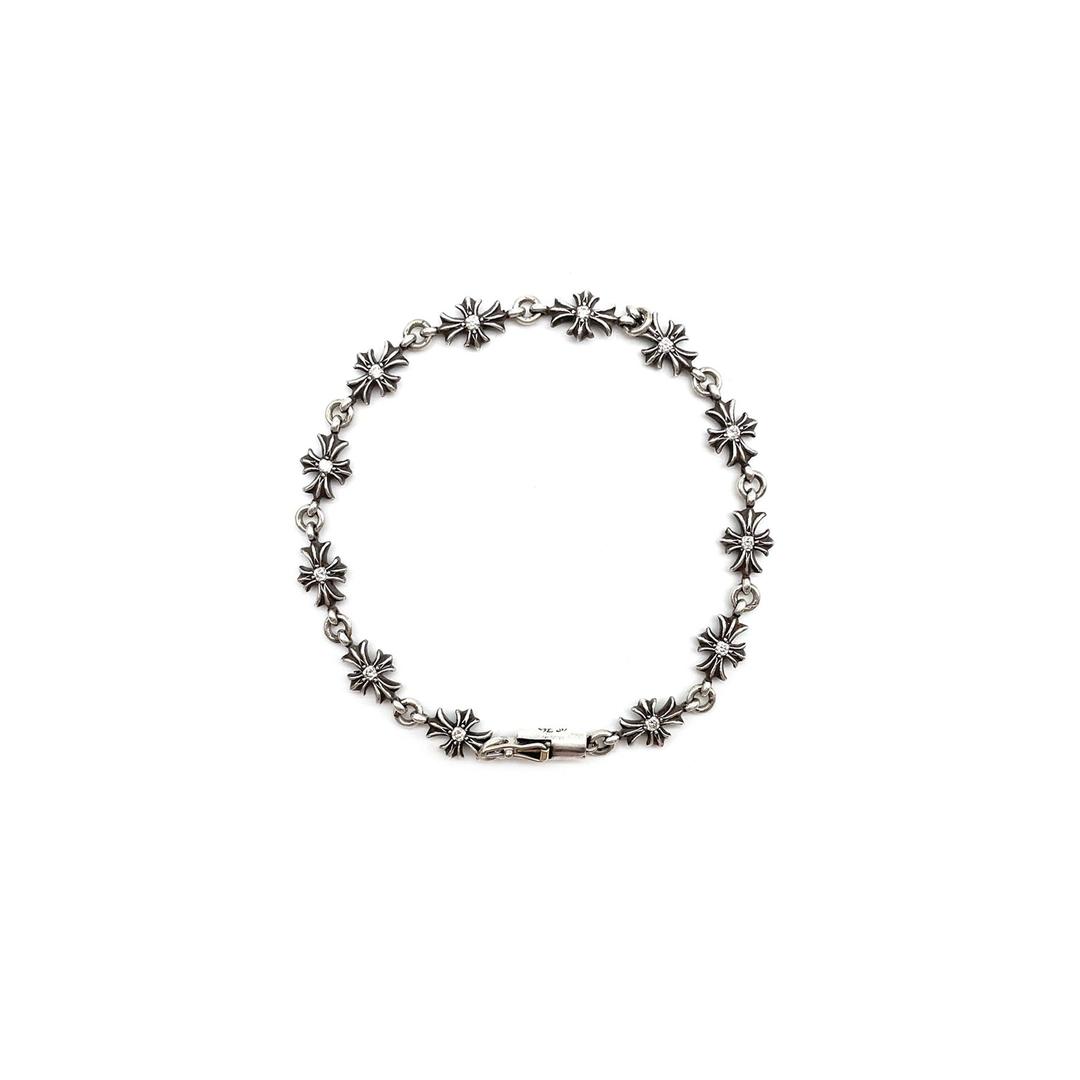 Chrome Hearts Silver Diamonds Tiny E Bracelet