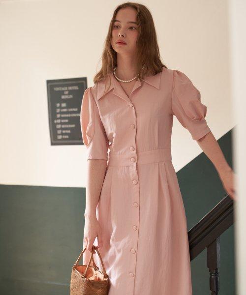 coco romantic open collar dress PK