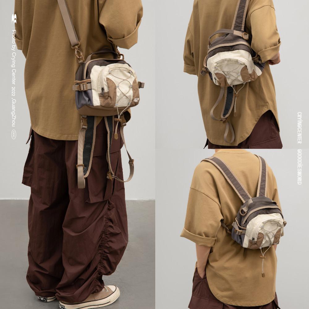 CRYINGCENTER 크라잉센터 가방 메신저 백팩 야외 등산 크로스백 하이킹가방 브라운