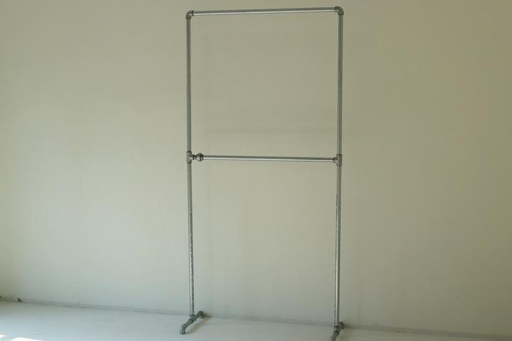 파이프 W02 2단행거 이동식 행거 옷걸이 튼튼한 드레스룸 시스템 매장용 스탠드 미니 1단