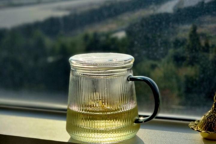 버티컬 패턴 내열유리 차거름망 찻잔세트 홈카페 꽃잎차 우리기 400ml