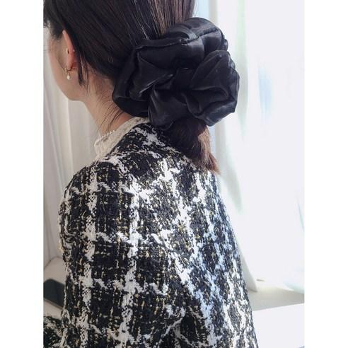 [블링살롱made/국내제작] 시몬 글로우 새틴 빅사이즈 대왕 스크런치 헤어슈슈 5컬러 왕곱창머리끈 헤어밴드 빅곱창 대형 명품헤어끈