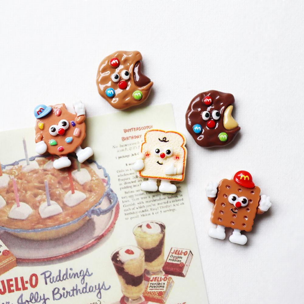 모자쓴 엠앤엠즈 쿠키 냉장고 마그넷 자석 5개 세트/귀여운자석 메모보드 주방꾸미기