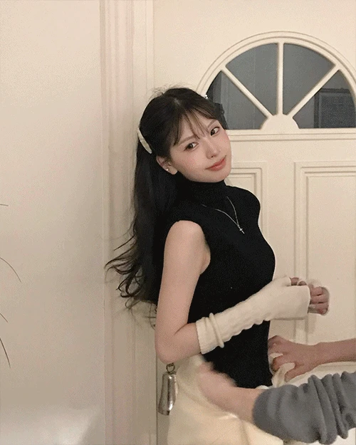 [ basic ] 우드 코지 캡 폴라 슬랜더 니트 TOP