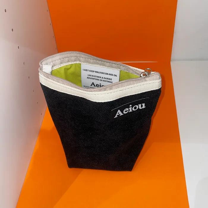 Aeiou Basic Pouch (M size) Velvet Twill Black