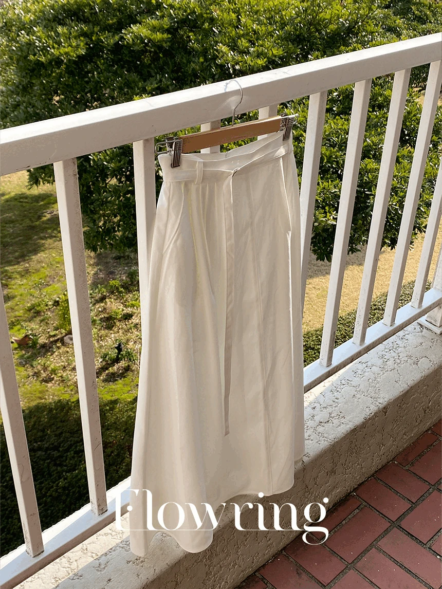 민테 벨트 롱스커트