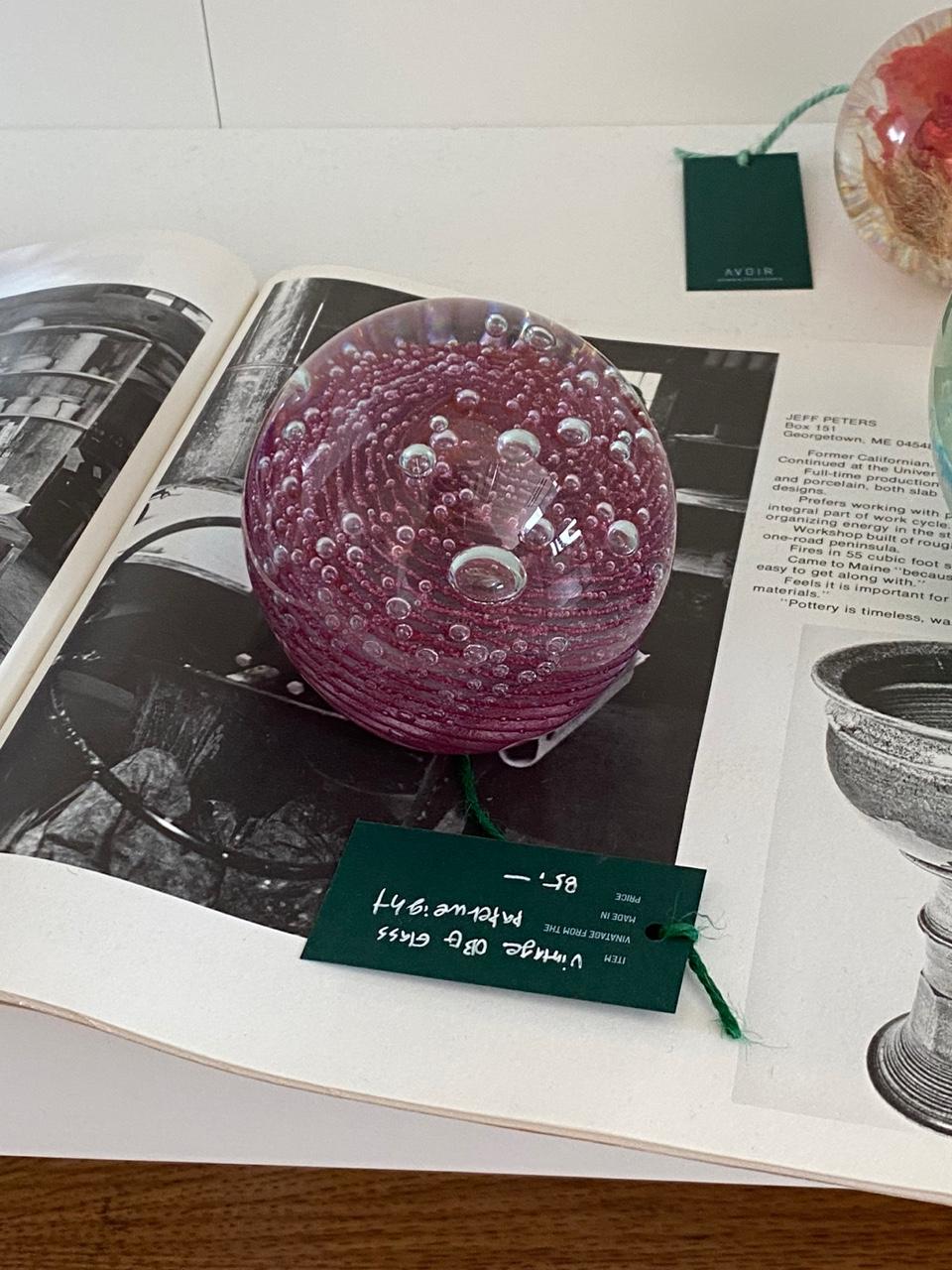 90'S Vintage OBG Glass Paperweight