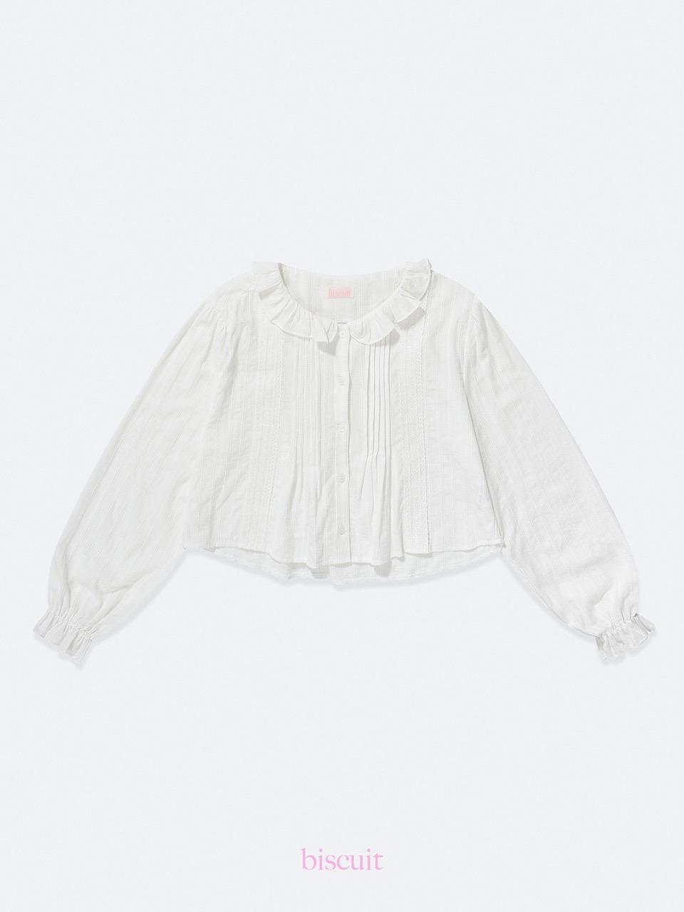 [B]Pony frill pin tuck blouse