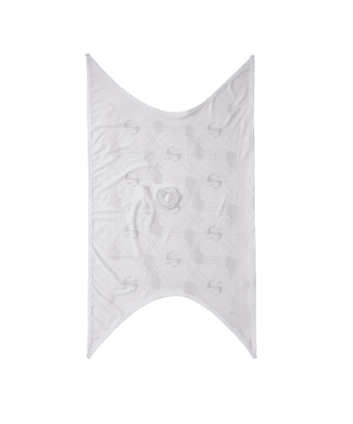 Detachable Graphic Strap Scarf / White