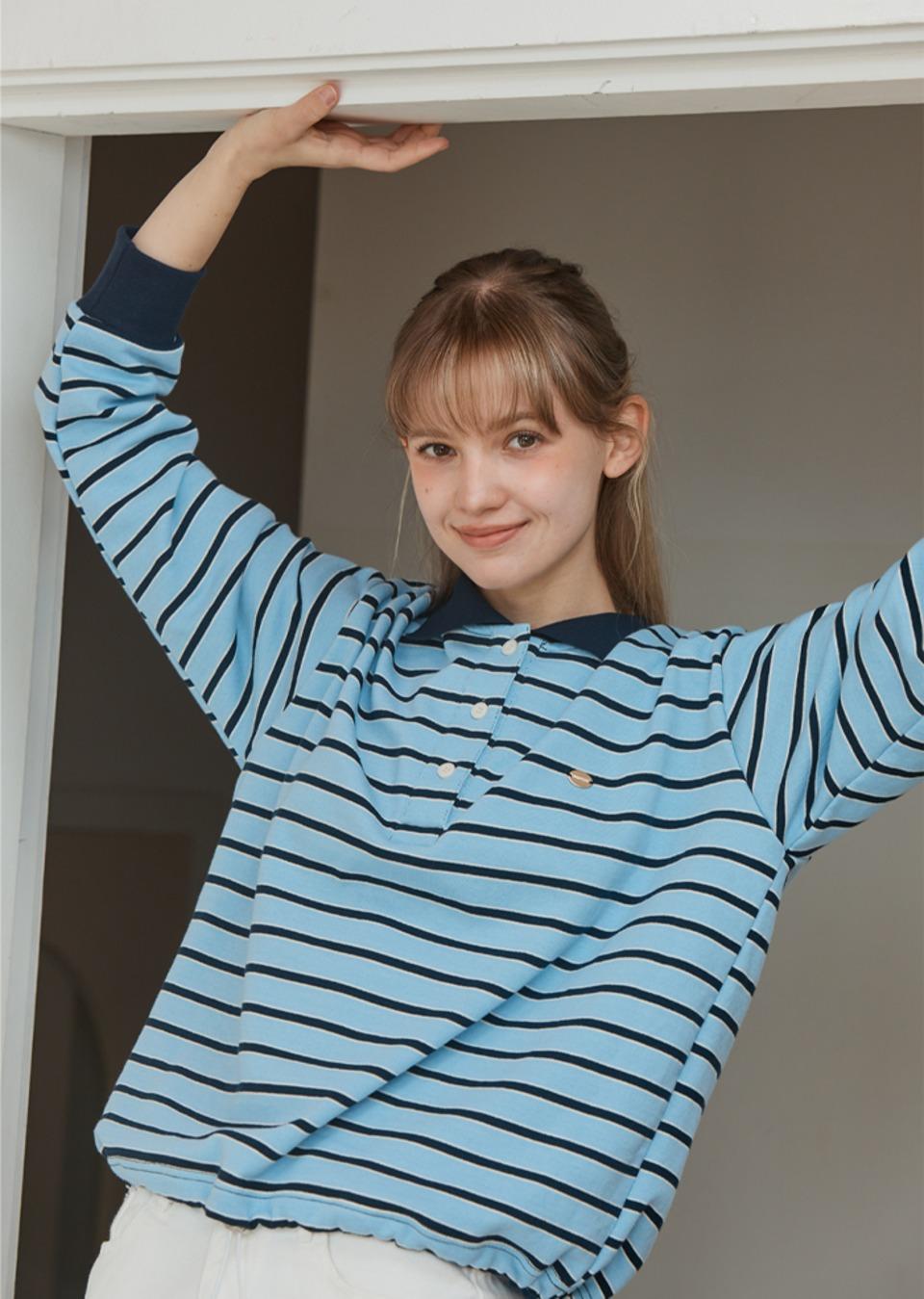ANC STRIPE STRING RUGBY SWEATSHIRTS_BLUE