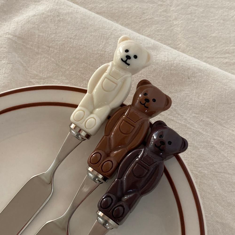 삼미 어린이 유아 곰돌이 디저트 스푼 포크 버터나이프 커트러리 어린이집 유치원선물 구디백