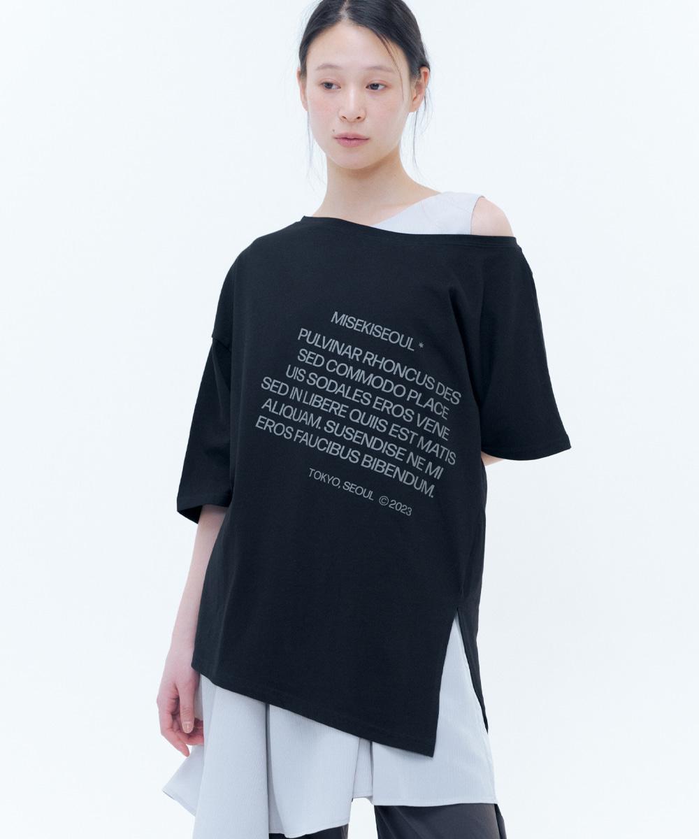 Unbalanced quote slit sleeves BLACK