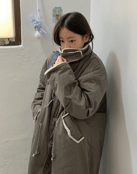 판비 양털 롱 야상 자켓 (3color)