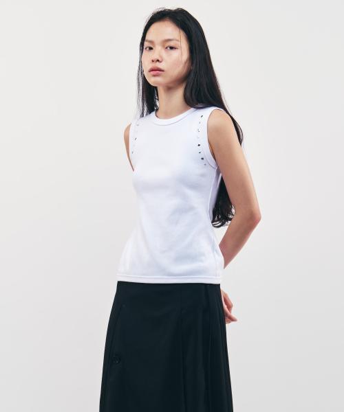 스터드 백홀 슬리브리스_WHITE