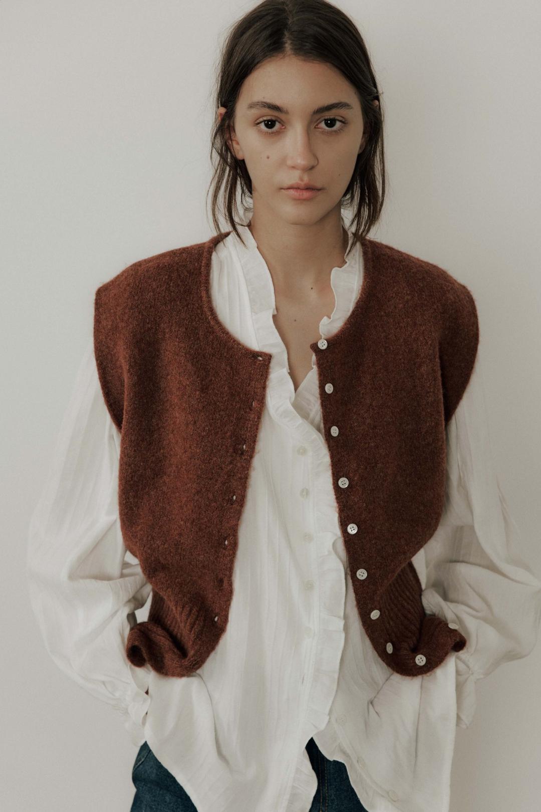 Nancy Knit Vest_Brick
