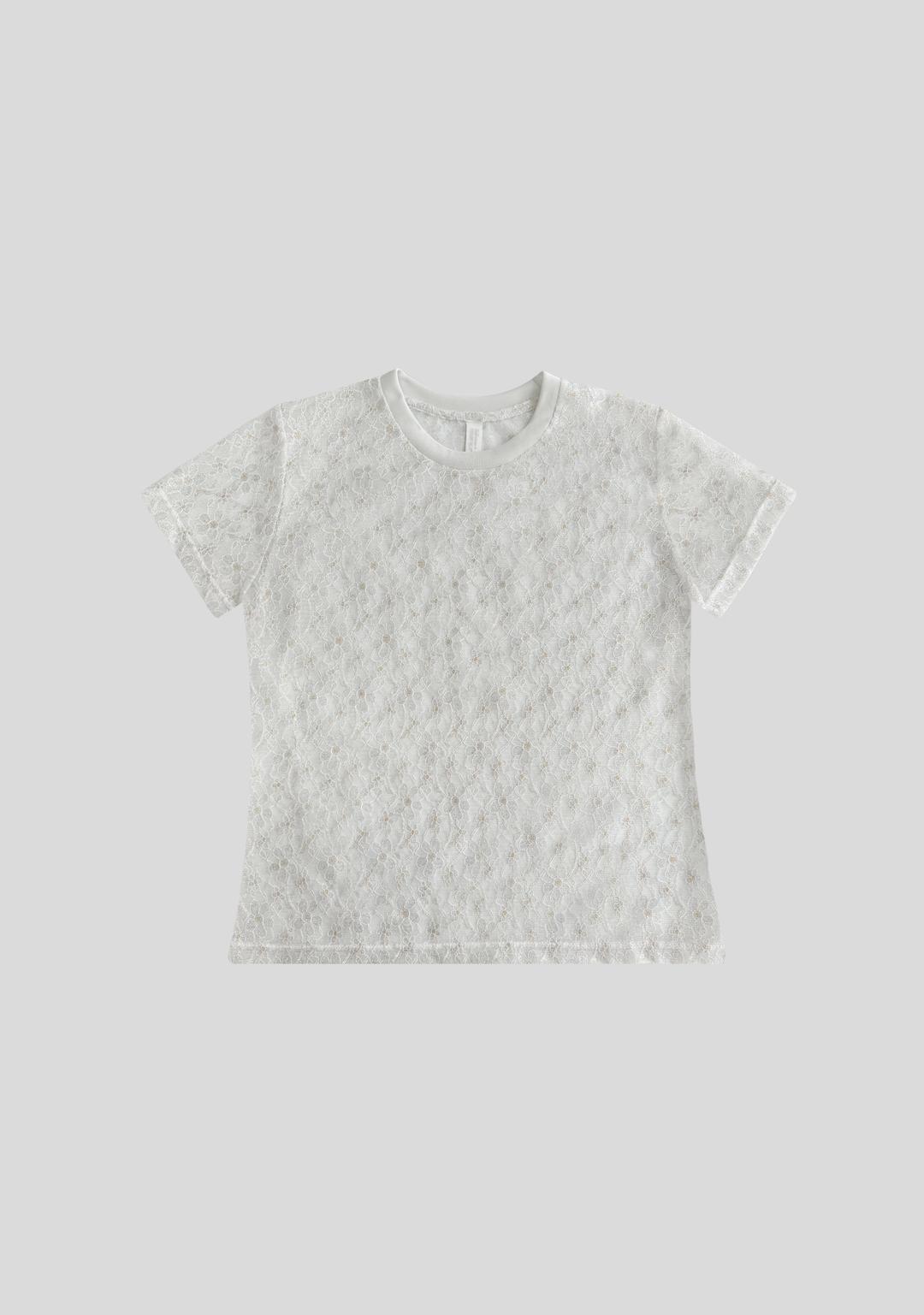 LACE HALF SLEEVE TOP (GOLD WHITE)