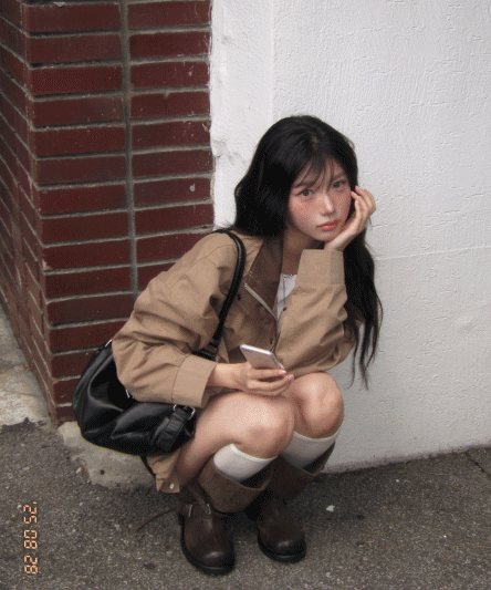 [핏예뻐요🖤/가을신상] 미지 투배색 하프핏 투웨이 야상 점퍼 - 2color