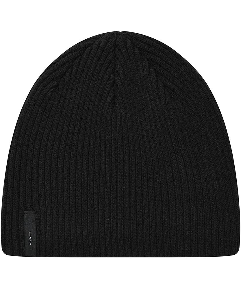 2.FLARE Knit Beanie - Black (FL-716)