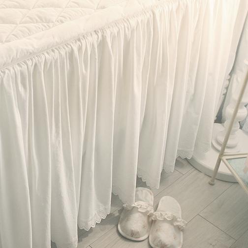 크림.Cream 광목 베드스커트