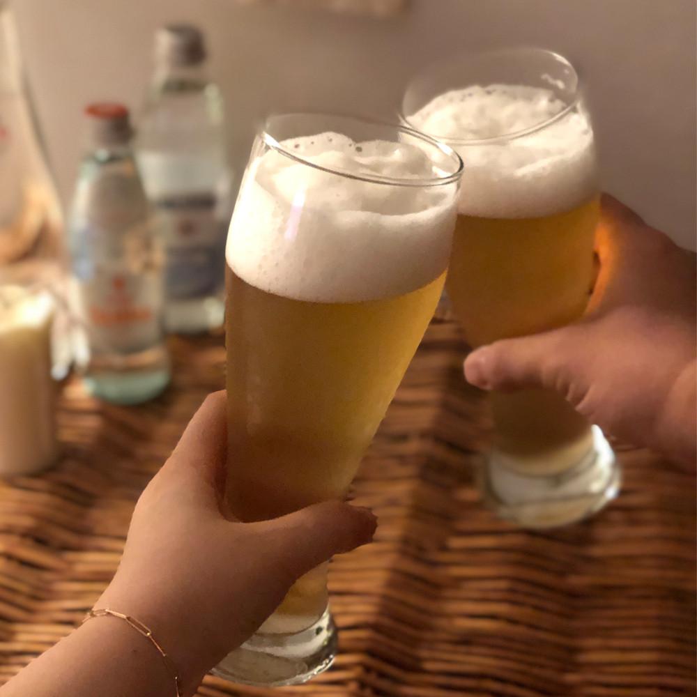 홈파티 롱 맥주잔 유리컵 2size