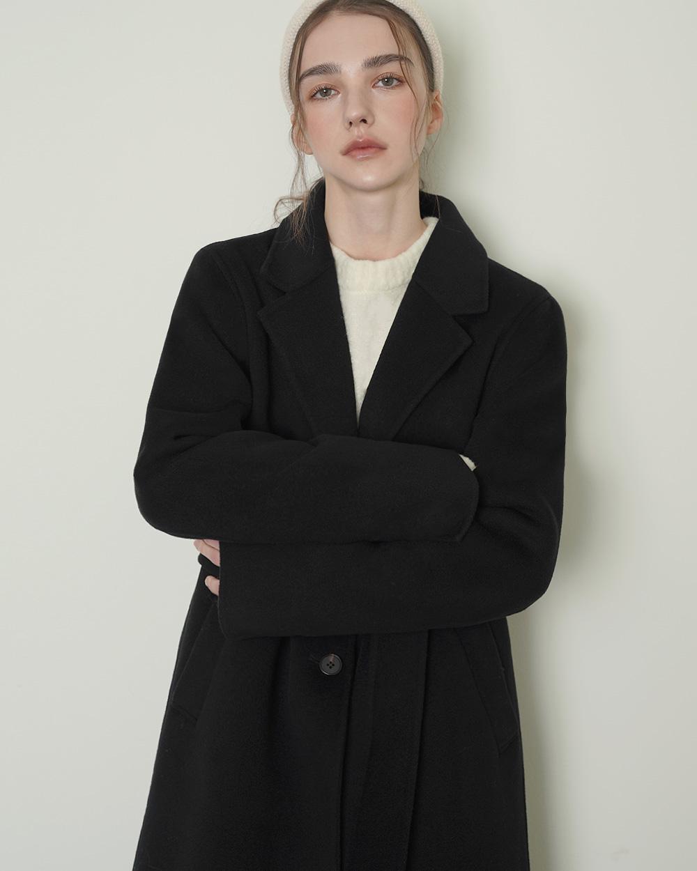 [리오더 3차] 30%캐시 싱글 스탠다드 코트 - 블랙