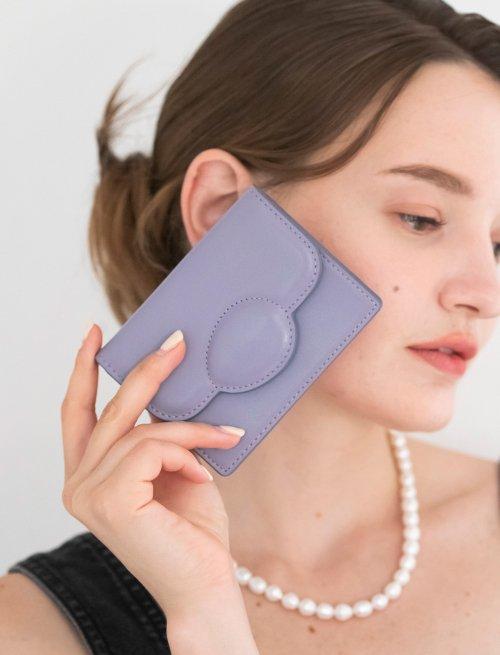 pebble 조약돌 아코디언 카드지갑 _ Lavender (이태리소가죽)