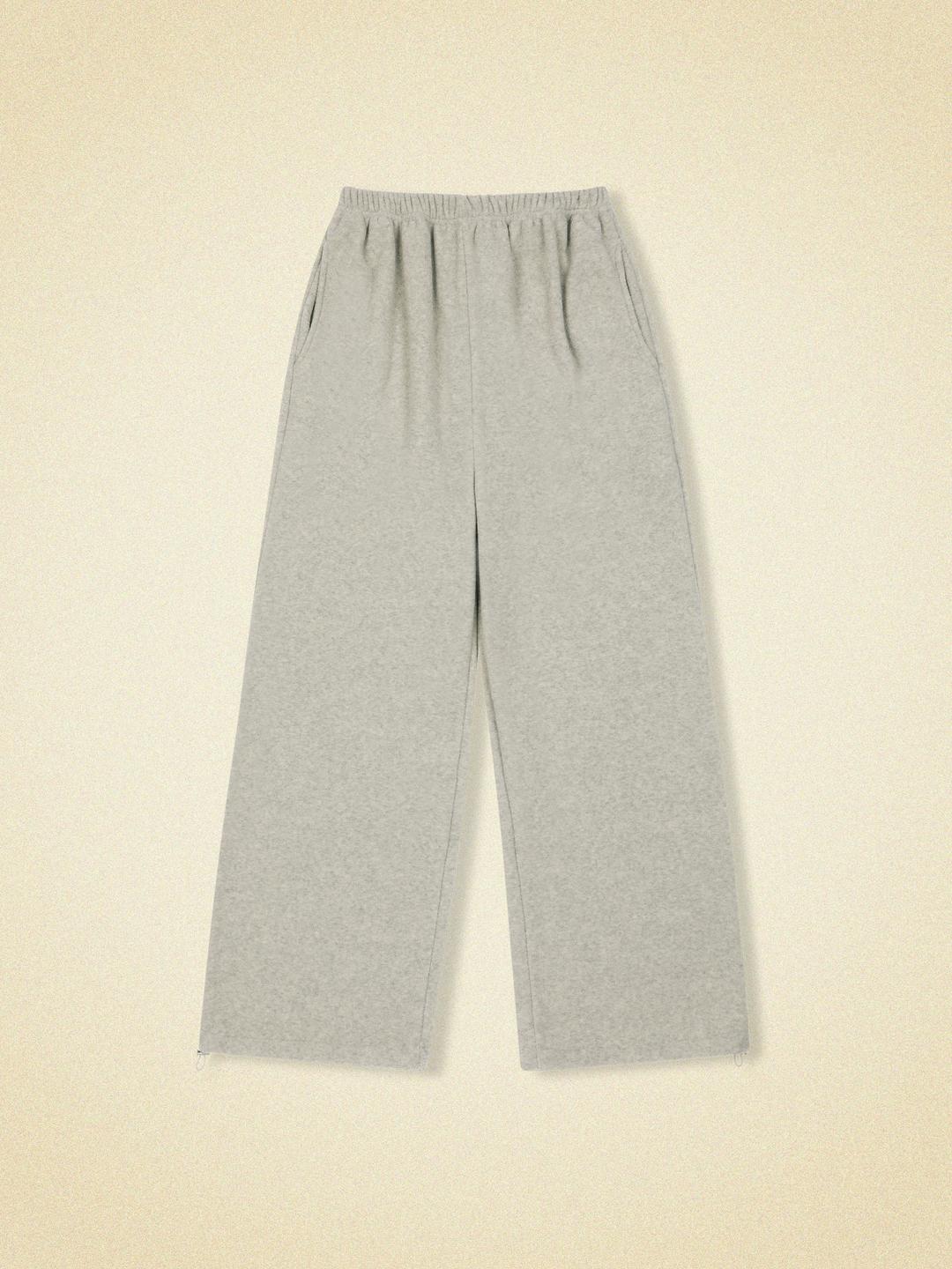 fleece pants - oat gray
