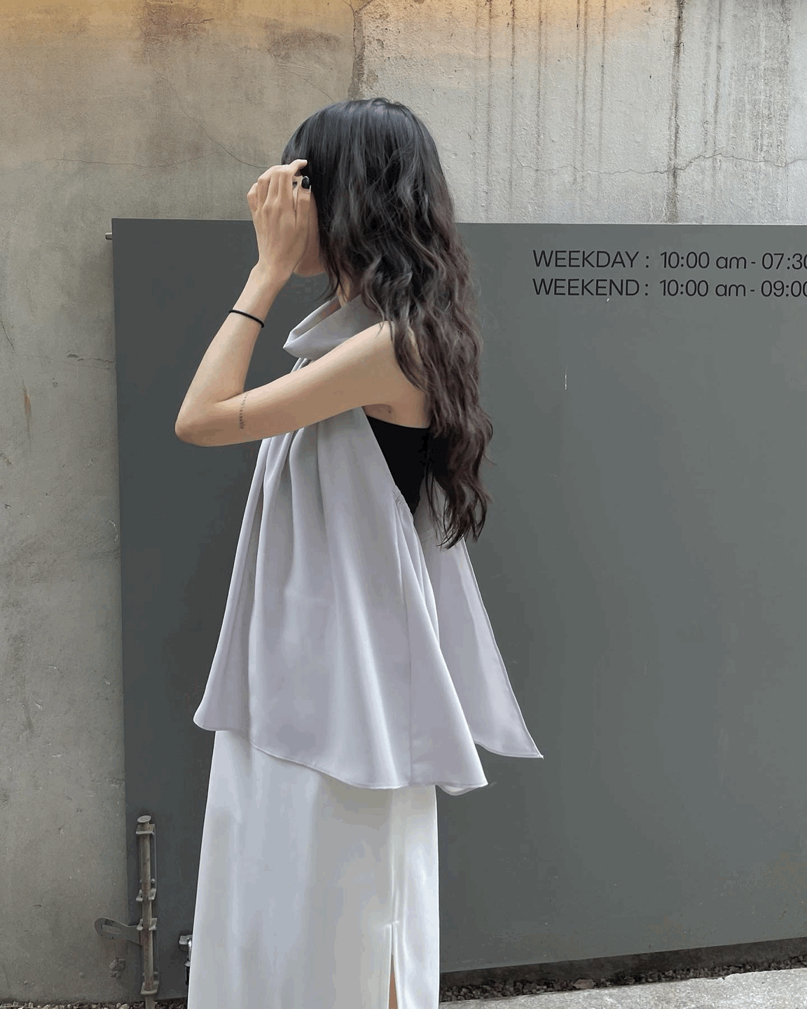 알리에 쉬폰 홀터넥 블라우스 [4co]