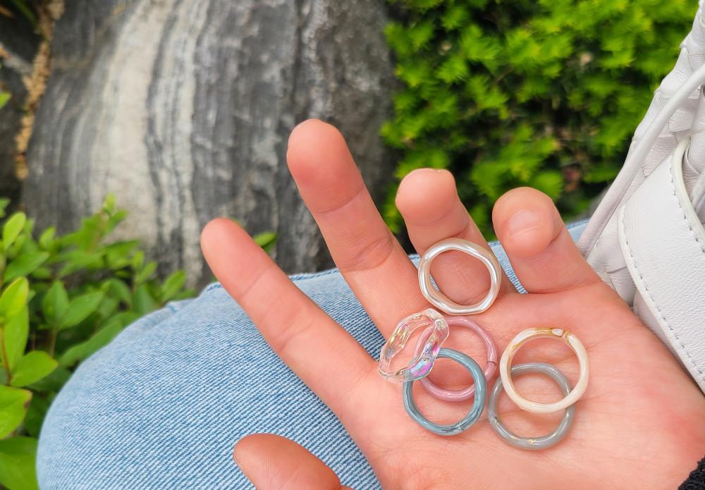 (단품)오로라웨이브반지