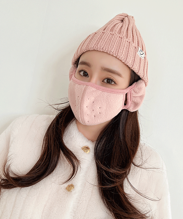 따뜻 마스크 귀마개[방한/방품/마스크/귀마개/겨울/기모/폴라플리스/보온/통기성/핫/캠핑/자전거/야외/등산/일체형] AC19421F