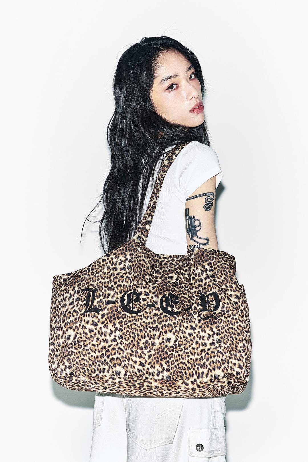LOGO TOTE BAG LEOPARD