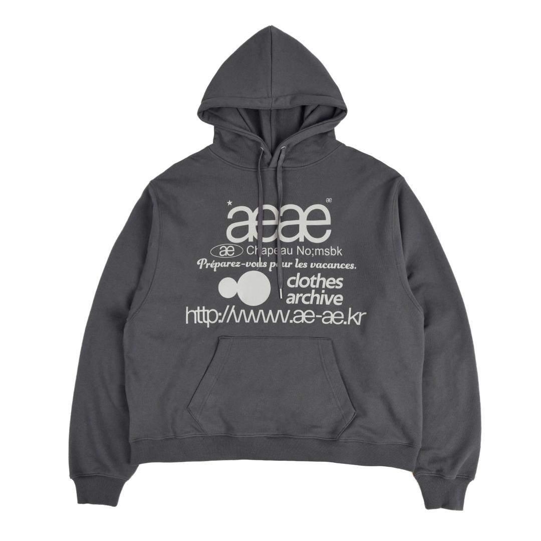 WEB LOGO LOOSED HOODIE - [CHARCOAL]