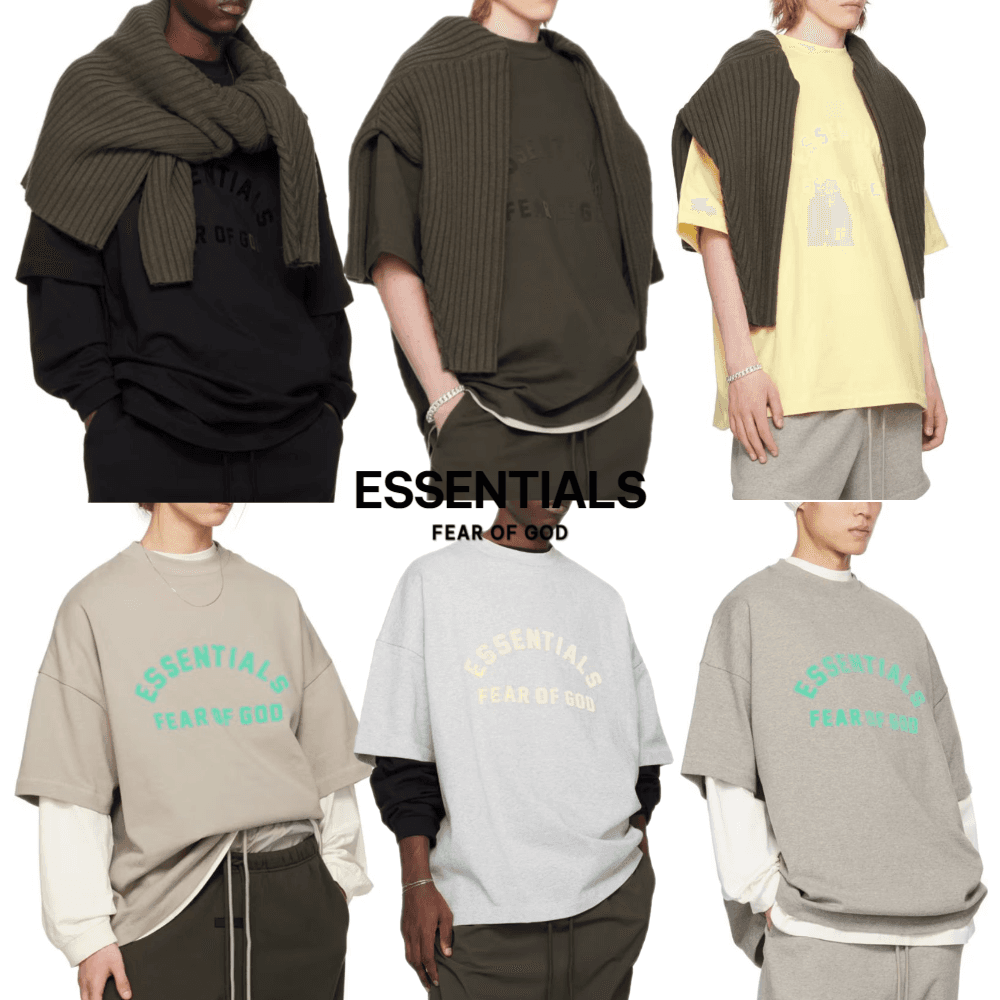 피오갓 에센셜 헤비 코튼 반팔 로고 두꺼운 티셔츠 23 24 피어오브갓 6컬러