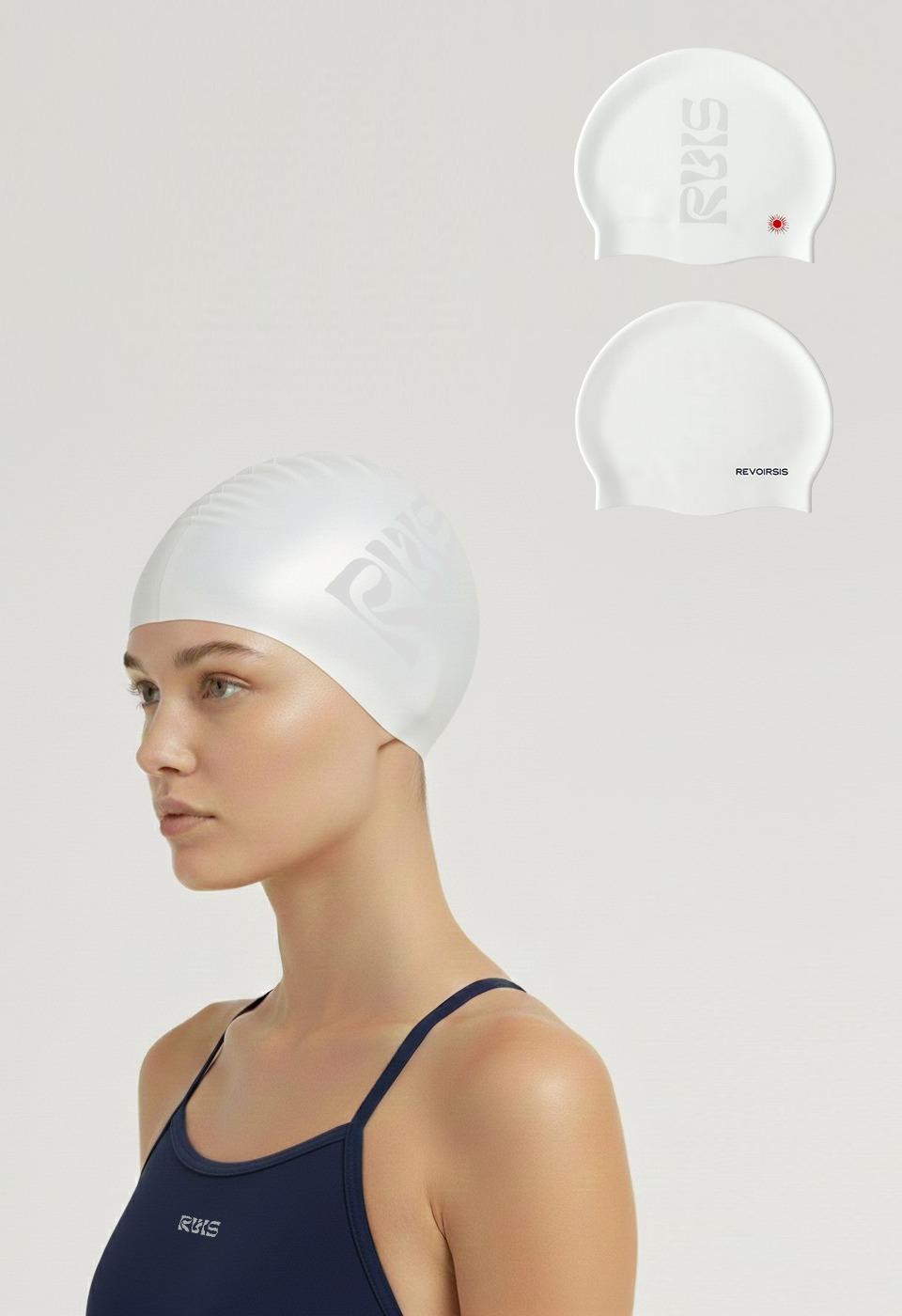 RVIS halo core swimcap pure white
