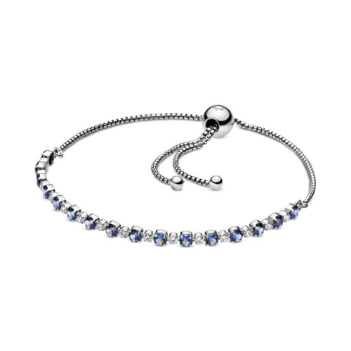 블루 & 클리어 스파클 슬라이더 브레이슬릿