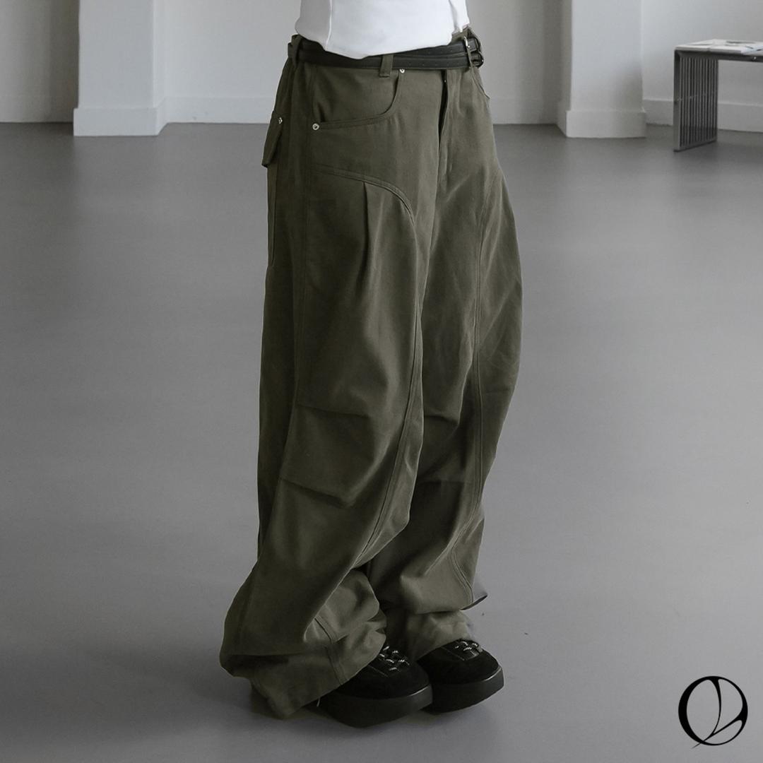 [BY1]커베인 핀턱 와이드팬츠