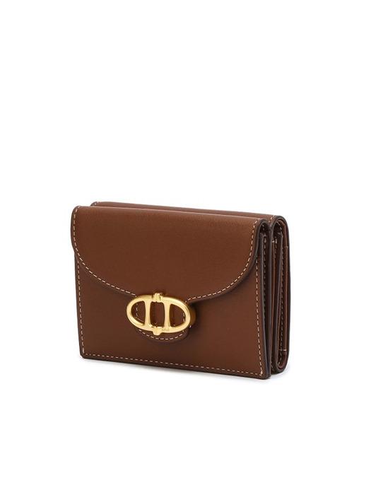 브라운 레더 3단 지폐 지갑 AAHO5F427W2