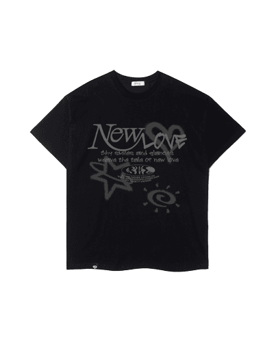 뉴 러브 반소매 티셔츠 블랙