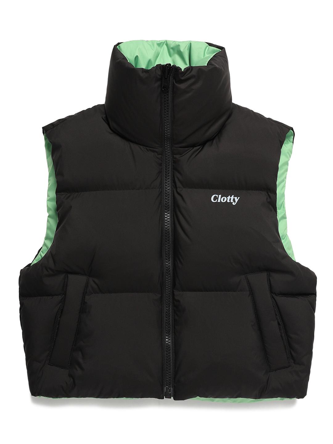 SERIF LOGO REVERSIBLE PADDED VEST[BLACK]